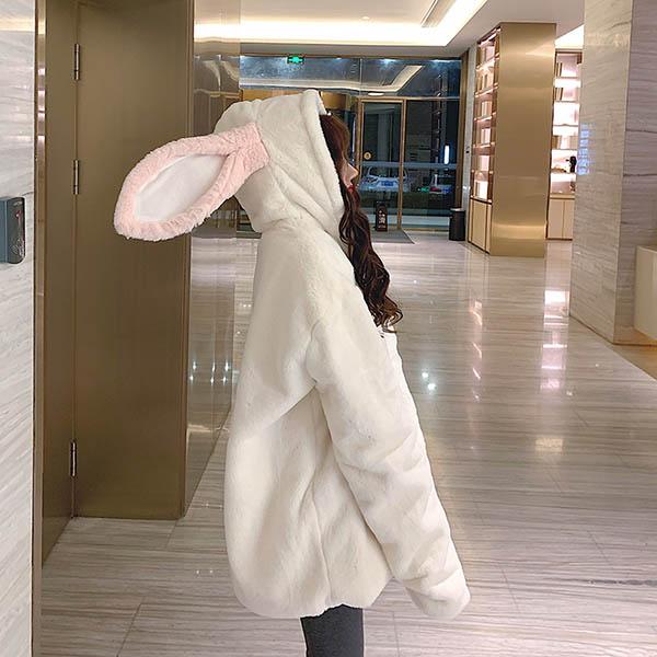 コート うさぎ 大きいサイズ ペアルック うさ耳 うさみみパーカー 兎耳 