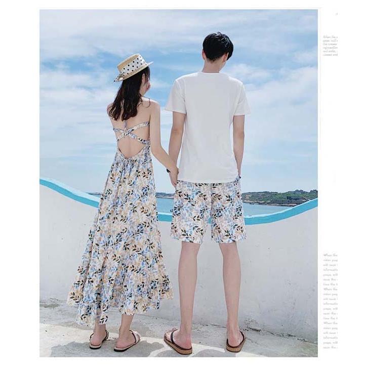 【極美品】ハワイ　アロハ　ワンピース　男女　セット　まとめ売り アロハ ワンピース 恋人 ペアルック カップル メンズ レディース 上下