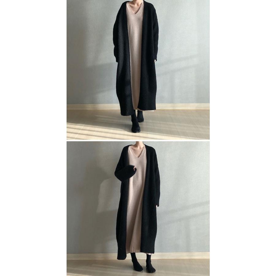 ロングカーデ ニット ロング カーディガン セーター レディース 毛糸