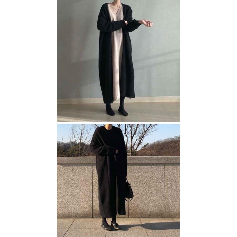 ロングカーデ ニット ロング カーディガン セーター レディース 毛糸