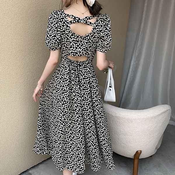 ワンピース リゾートワンピ 背中 開き レディース 夏ワンピ 赤 白 青