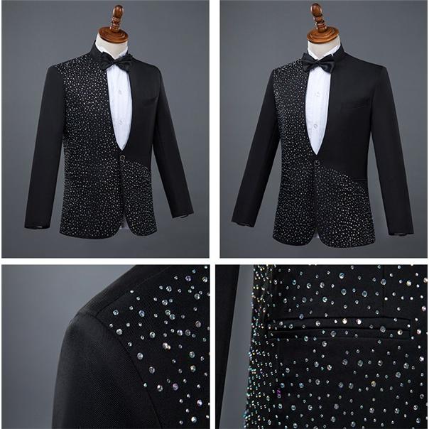衣装 王子様 貴公子 大人 演奏会 メンズ スーツ 黒 白 キラキラ 男性用