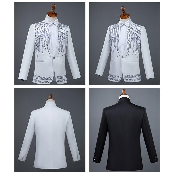 衣装 王子様 貴公子 大人 演奏会 メンズ スーツ 黒 白 キラキラ 男性用