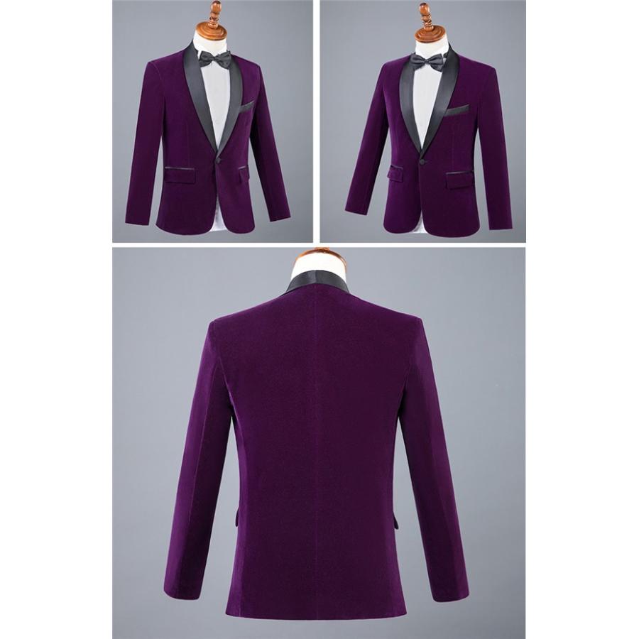 衣装 王子様 貴公子 大人 演奏会 メンズ スーツ 黒 紫 男性用スーツ S