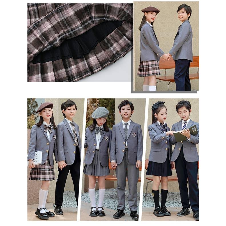 入学式 卒業式 制服 スーツ チェック柄 男女兼用 セット ジュニア
