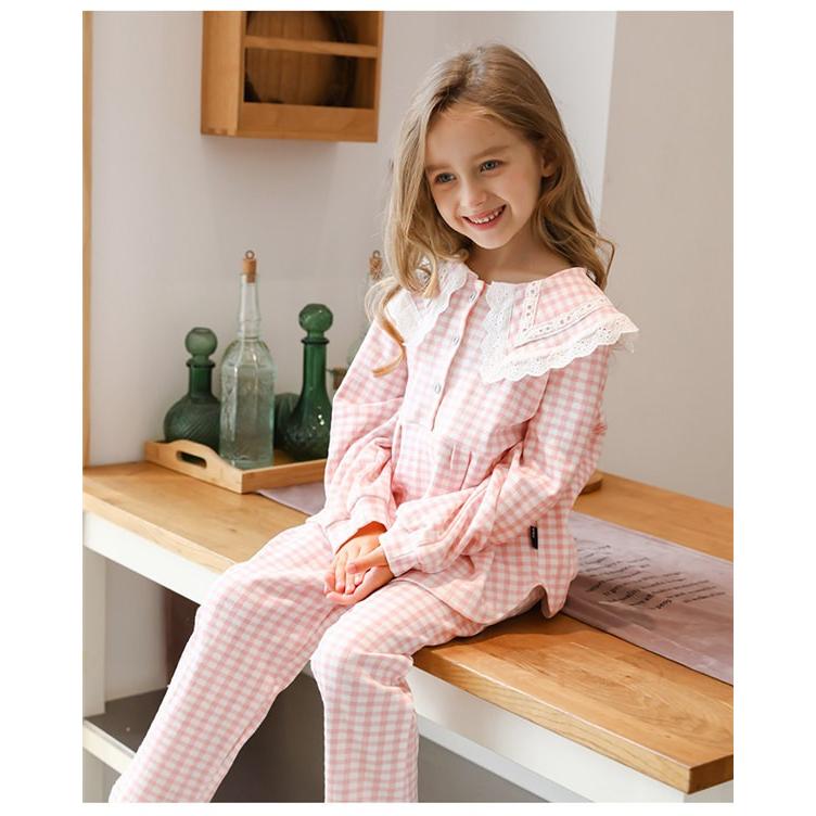 子供服 パジャマ キッズ 女の子 ルームウエア キッズ 春 夏 長袖 プレゼント チェック柄 可愛い パジャマ 寝巻き 寝間着 子供用 Dh131d4 マンテンショップ 通販 Yahoo ショッピング