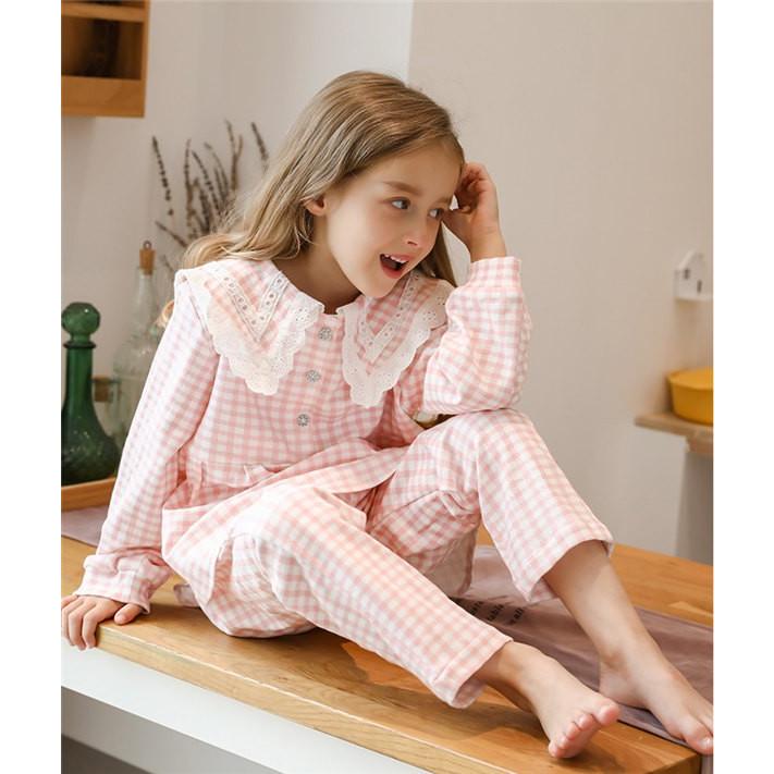 子供服 パジャマ キッズ 女の子 ルームウエア キッズ 春 夏 長袖 プレゼント チェック柄 可愛い パジャマ 寝巻き 寝間着 子供用 Dh131d4 マンテンショップ 通販 Yahoo ショッピング