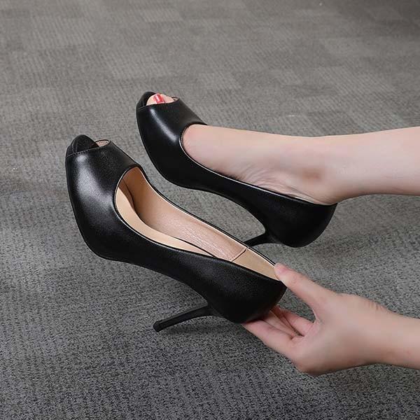 オープントゥパンプス ハイヒール ヒール8cm ポインテッドトゥ 美脚 春 