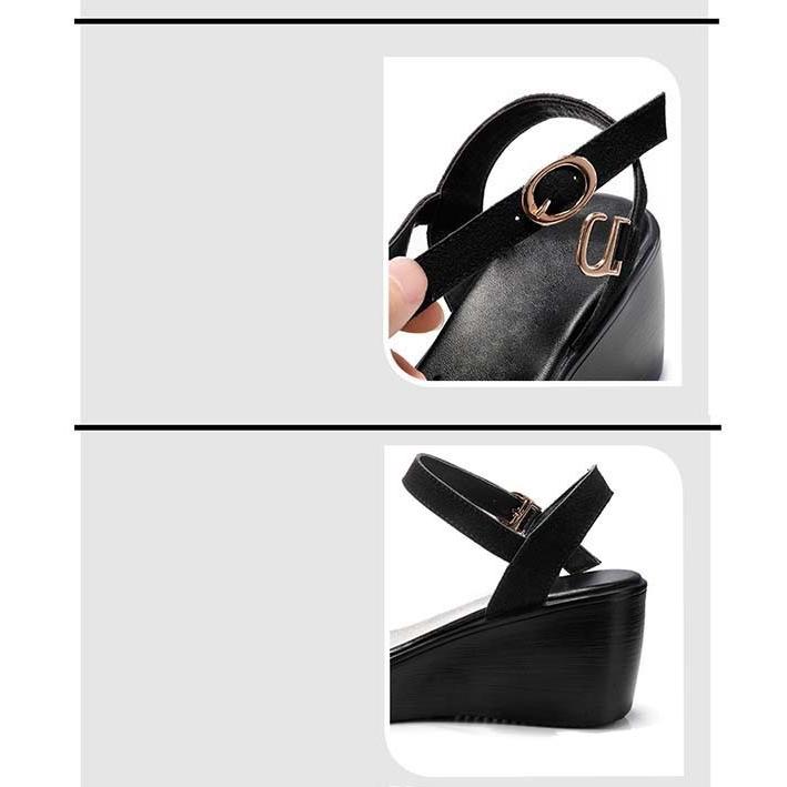 厚底 サンダル かかとあり ウェッジソール ストラップ 黒 キラキラ