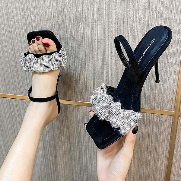 サンダル キラキラ ピンヒール ヒール10cm/7cm ハイヒール スエード 靴