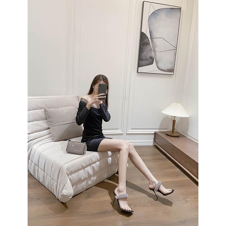 ミュール サンダル キラキラ レディース ピンヒール 夏 ベルト