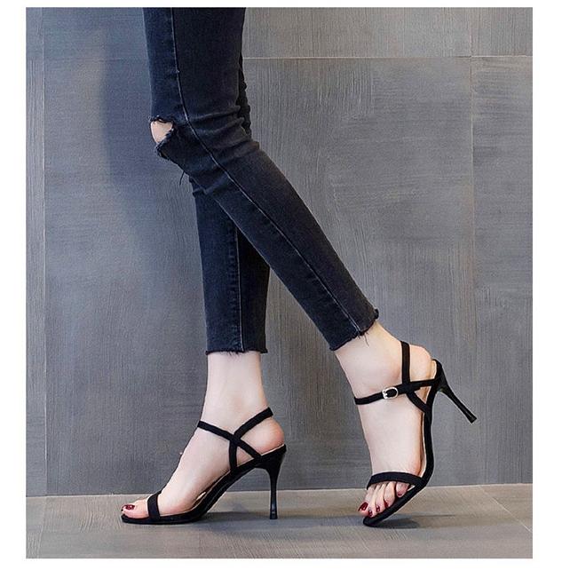 サンダル レディース ヒール ストラップ ハイヒール アンクルベルト ベルト付き ヒール8cm 可愛い 美脚サンダル アンクルストラップ 調節可能 Di646s1 マンテンショップ 通販 Yahoo ショッピング