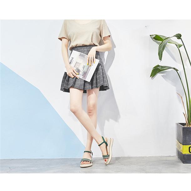 サンダル レディース 大人可愛い ベルト付き 白 緑 厚底 レディース