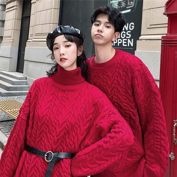 ペアルック お揃い ペア カップル メンズ レディース セーター ニット ペアルック 長袖 トップス ペア 体型カバー ワインレッド ワンピース Dk018g4 マンテンショップ 通販 Yahoo ショッピング