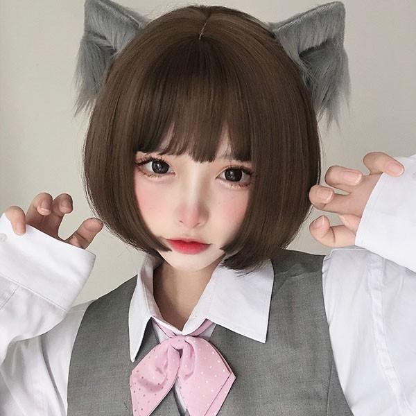 ウィッグ フルウィッグ ボブウィッグ ブラック ブラウンボブ姫カット  