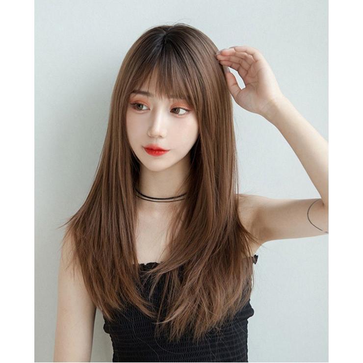ウィッグ フルウィッグ 長髪 ブラウン ロング ストレート ロング