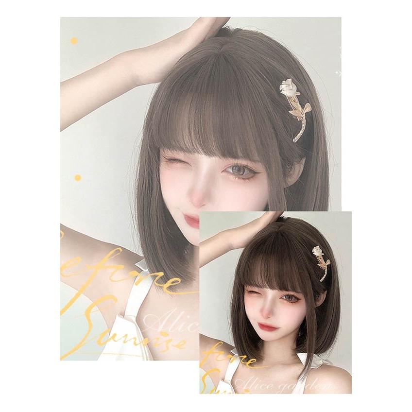ウィッグ フルウィッグ ブラウン ボブウィッグ ボブヘアー ショート