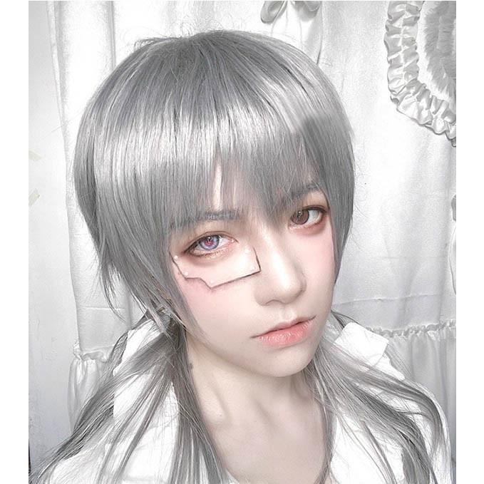 絶品 フルウィッグ メンズ 男装 コスプレ グレー シルバー 灰色 イケメン 自然 Grupoconcordia Com
