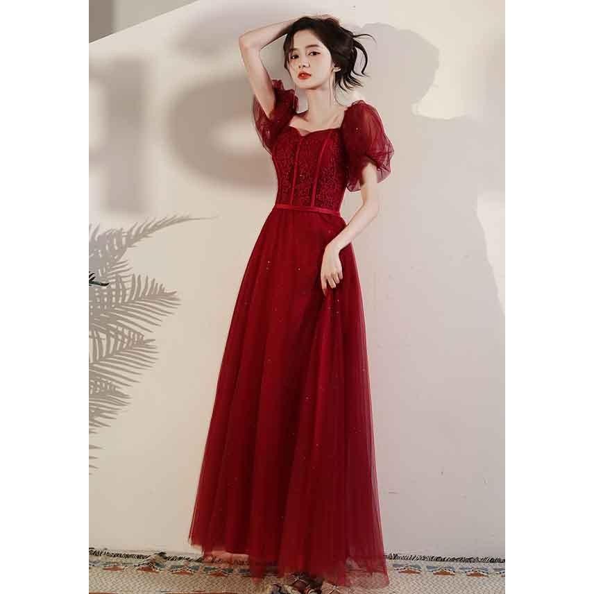 ドレス 大人 ピアノ 発表会ワインレッド 妊婦 パーティードレスロング