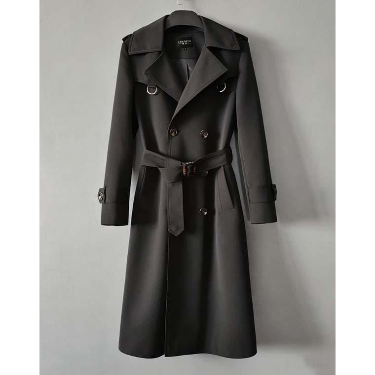 トレンチコート メンズ アウター コート ロング丈 カジュアル 無地 春