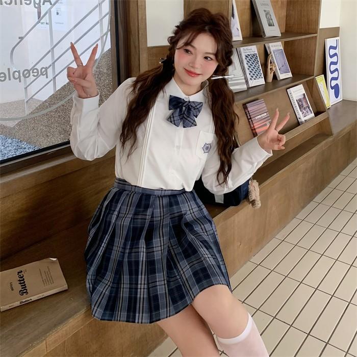 2L-8L 学生服 スカート チェック柄 大きいサイズ スクールスカート