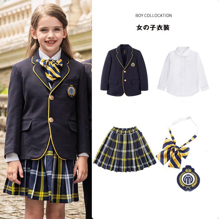 キッズ 入学式 女の子 男の子 制服 ブレザー セット 5点セット 卒業式 