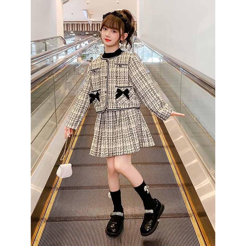 入園入学準備グッズ♡3点セット♡韓国風リボン柄✖️ベージュ♡ セットアップ 子供服 入学式 女の子 卒園式 キッズ 韓国 リボン