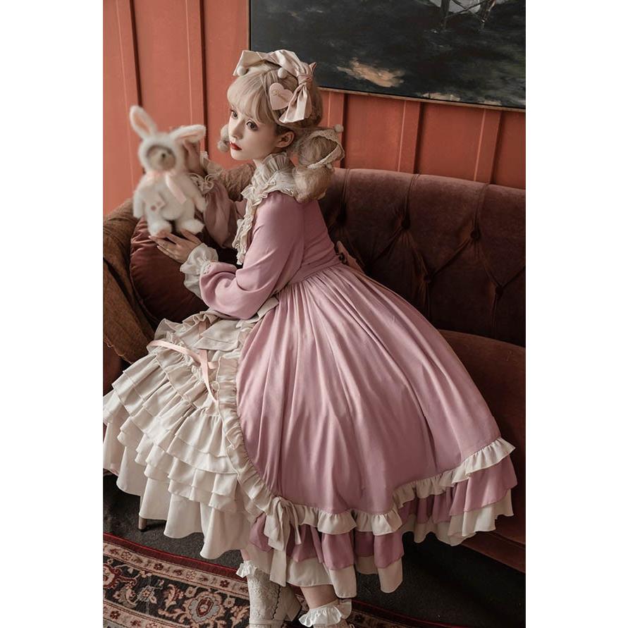 甘ロリ 姫ロリ 白ロリ ロリータ ワンピース 牛柄 Aライン Lolita