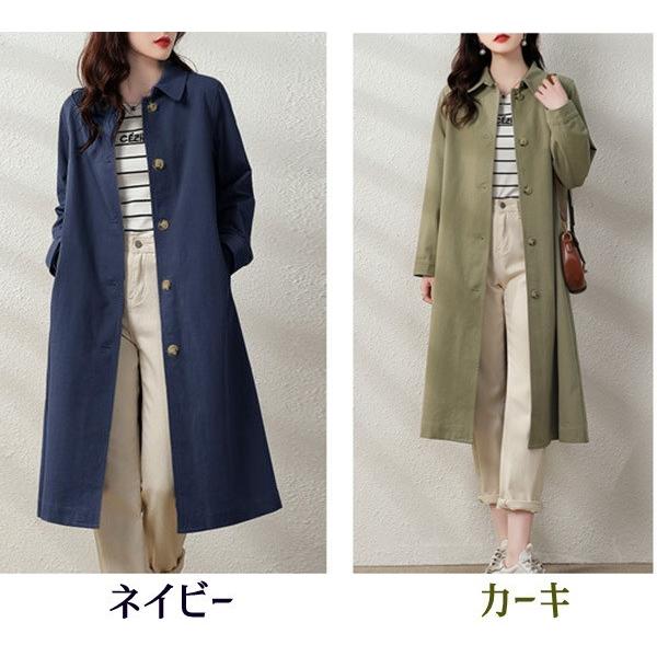 スプリングコート レディース ロング アウター トレンチコートコート春