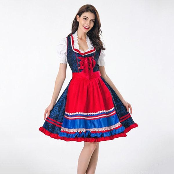 ミュンヘンのビール祭り服装 オクトーバーフェスト ドイツ風 ワンピース ロング丈 ヨーロッパ風 ステージ衣装 ハロウィン衣装 コスチューム 学園祭 Hfsunklzqz パーティグッズ Www Robotnature Com