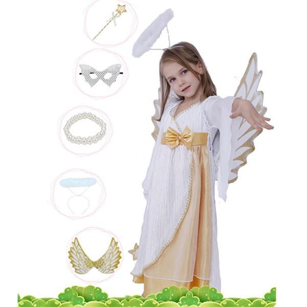 ハロウィン エンジェル 子供 衣装 天使の お姫様 ワンピース 翼付き
