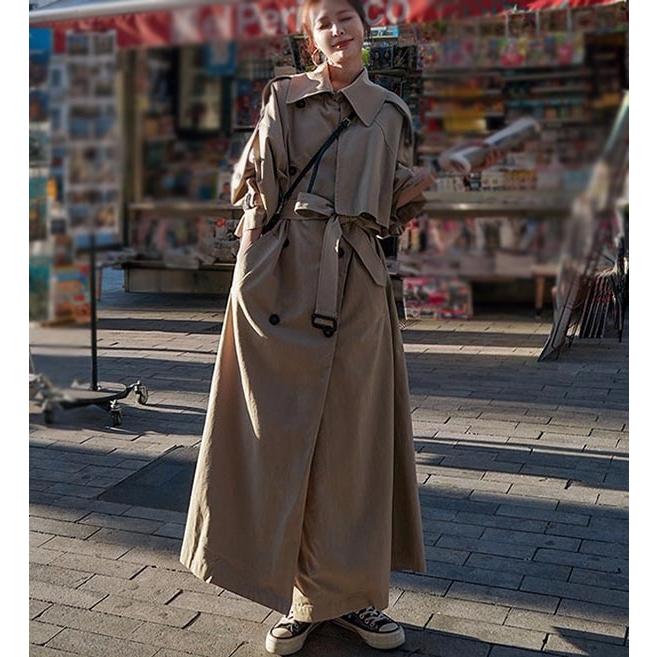 トレンチコート レディース 秋コート スプリングコート 超ロング