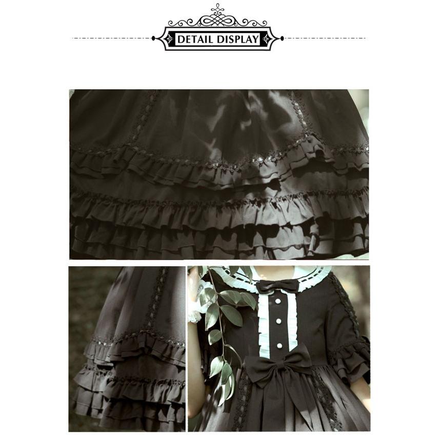 ゴシックロリータ ワンピース 黒 フリル 病みかわいい 暗黒系 ゴシックロリータ ワンピース 黒 フリル 病みかわいい 暗黒系