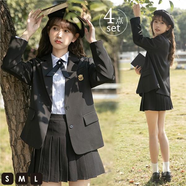 卒業式 スーツ 女の子 ブラック 入学式 入学祝い 3点セット 中学生