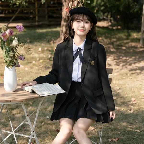 卒業式 スーツ 女の子 ブラック 入学式 入学祝い 3点セット 中学生
