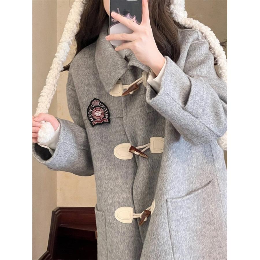 ウールコート レディース ロング丈 ダッフルコート 学生風 スクール 