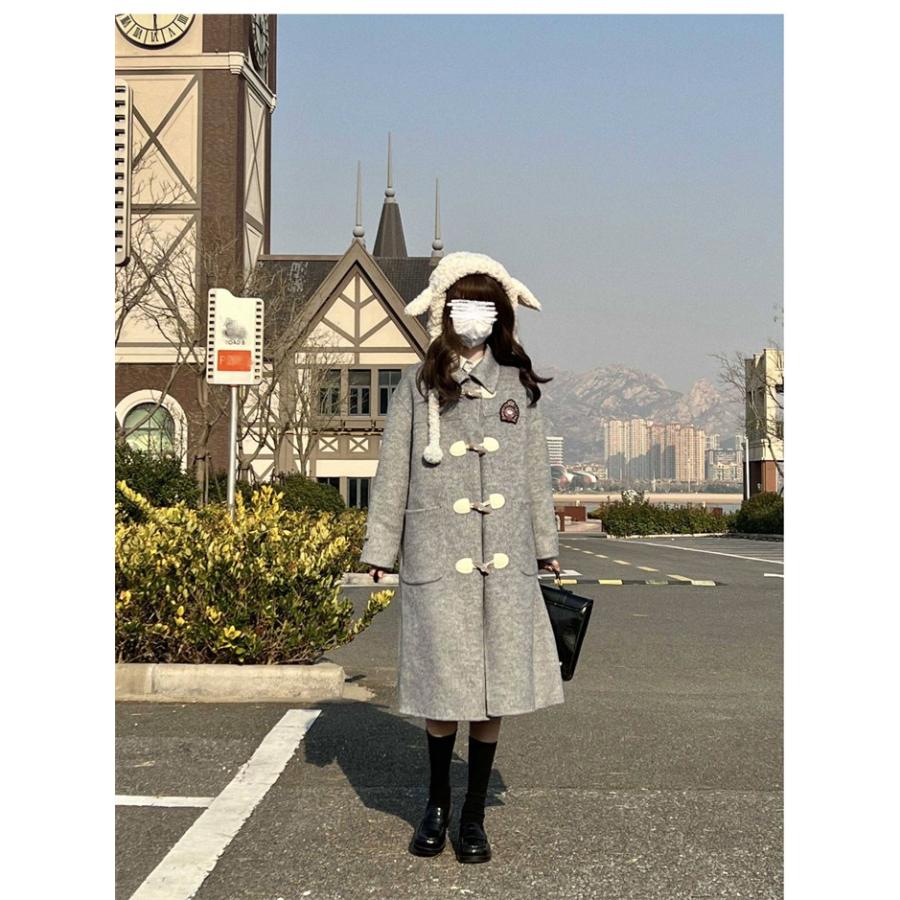 ウールコート レディース ロング丈 ダッフルコート 学生風 スクール 