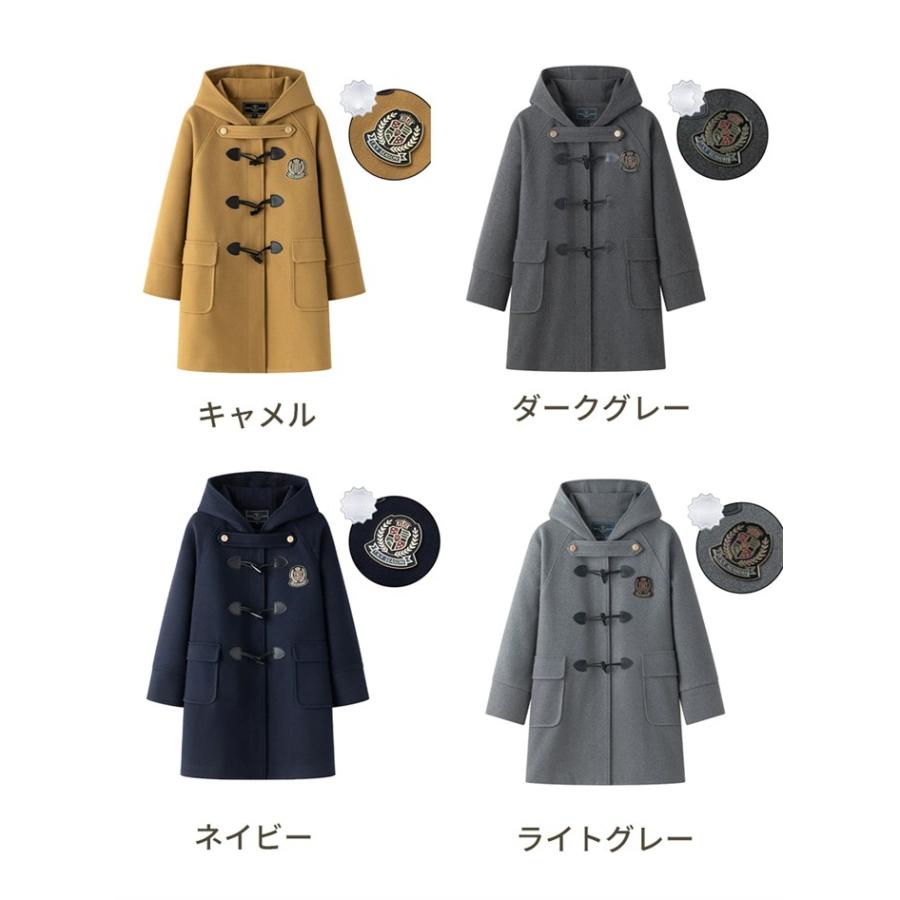 ダッフルコート レディース ロング スクールコート 制服風 フード付き