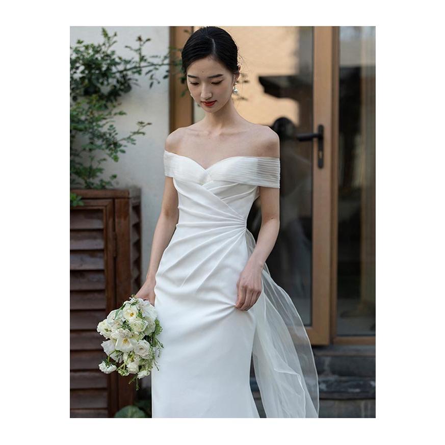 ウェディングドレス ドレス 結婚式 花嫁 バックシャン オフ ウェディングドレス ドレス 結婚式 花嫁 バックシャン オフ
