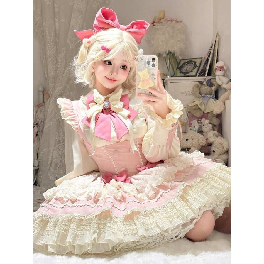 ロリータ ジャンパースカート セットアップ 長袖 トップス付き 甘ロリ