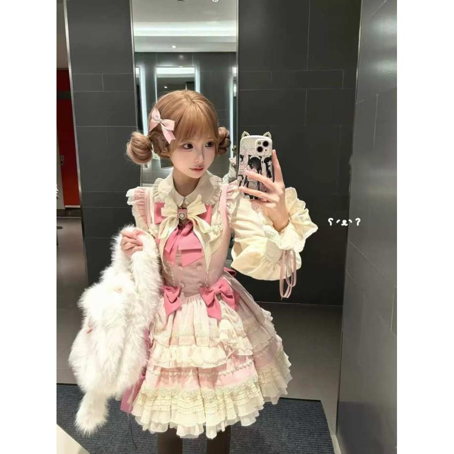 ロリータ ジャンパースカート セットアップ 長袖 トップス付き 甘ロリ
