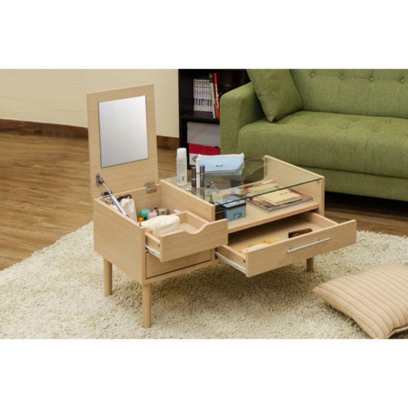 テーブルドレッサー センターテーブル 鏡 収納 おしゃれ 鏡台 