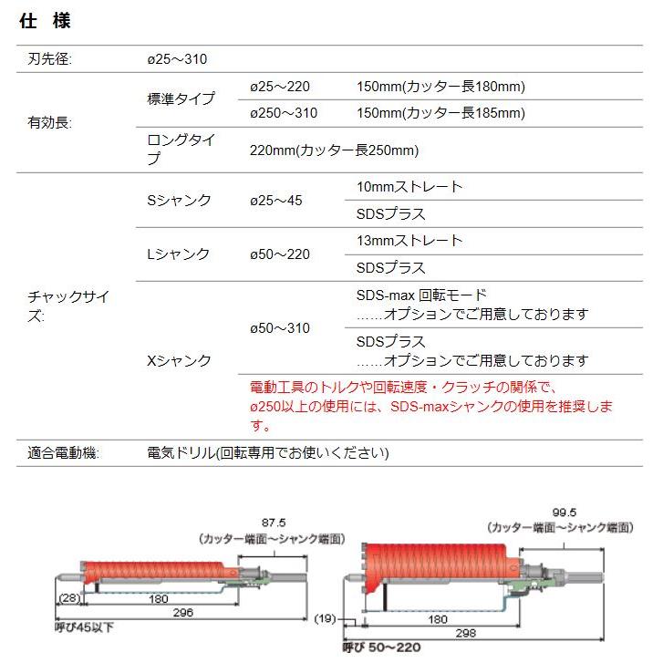 ミヤナガ 65 乾式ドライモンドコアドリル カッター PCD65C : Shop