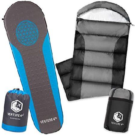 日本では手に入りにくいキャンプ用品を取り扱っております。VENTURE 4TH Backpacking Warm Sleeping Bag with Self Inflating Sleeping Pad for Adults ＆ Kids - Ideal for Hiking, Camping ＆ Outdoor Adventures