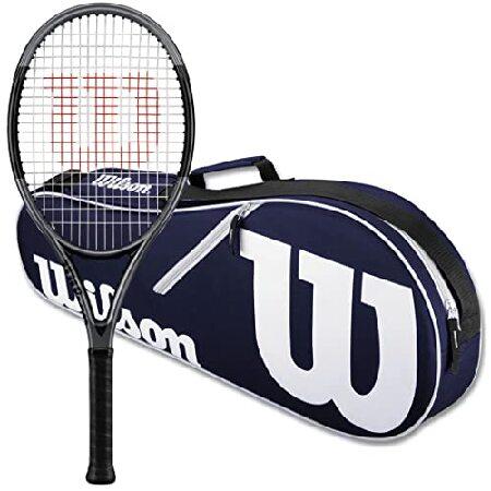 Wilson H2 (Hyper Hammer) Pre-Strung Tennis Racquet (4 1/4 Grip) Bundled  with a Navy-Blue Advantage II Tennis Bag - Oversize String Bed ＆ Xtra Long  Fr