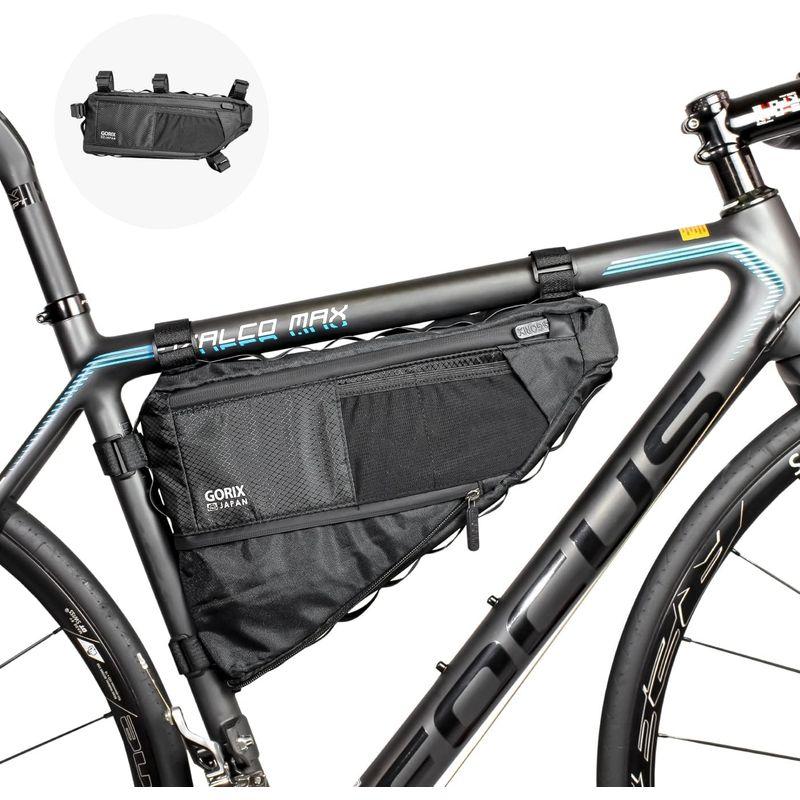 GORIX(ゴリックス) フレームバッグ ロードバイク 自転車 拡張 大きくなる 可変 撥水防水ジッパー(GX-FB PELICAN) トラ