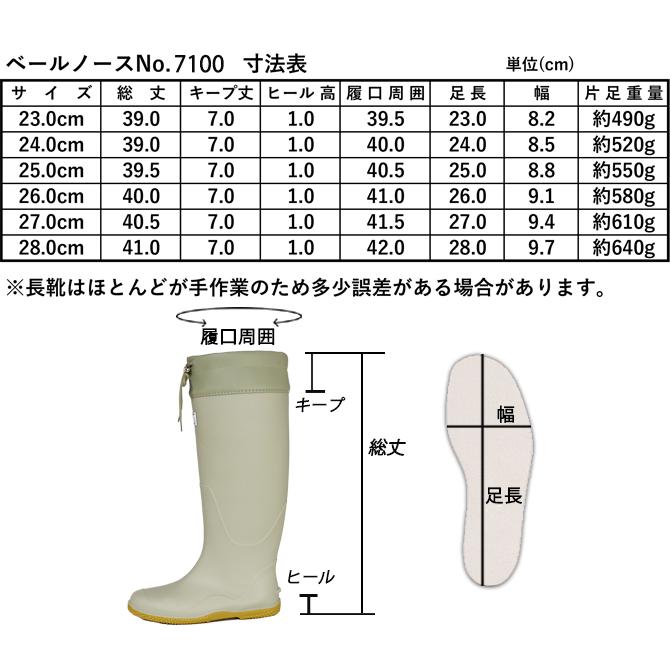 ミツウマ 長靴 レインシューズ ベールノースNo.7100 接触冷感 男女兼用 ユニセックス ガーデニング 農作業 アウトドア｜shop-mitsuuma｜12