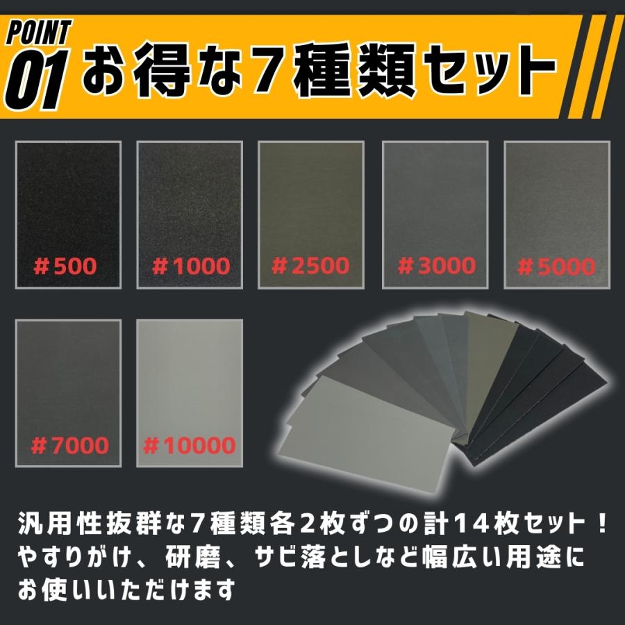 爆買 【14枚セット】耐水ペーパー セット サンドペーパー 紙やすり