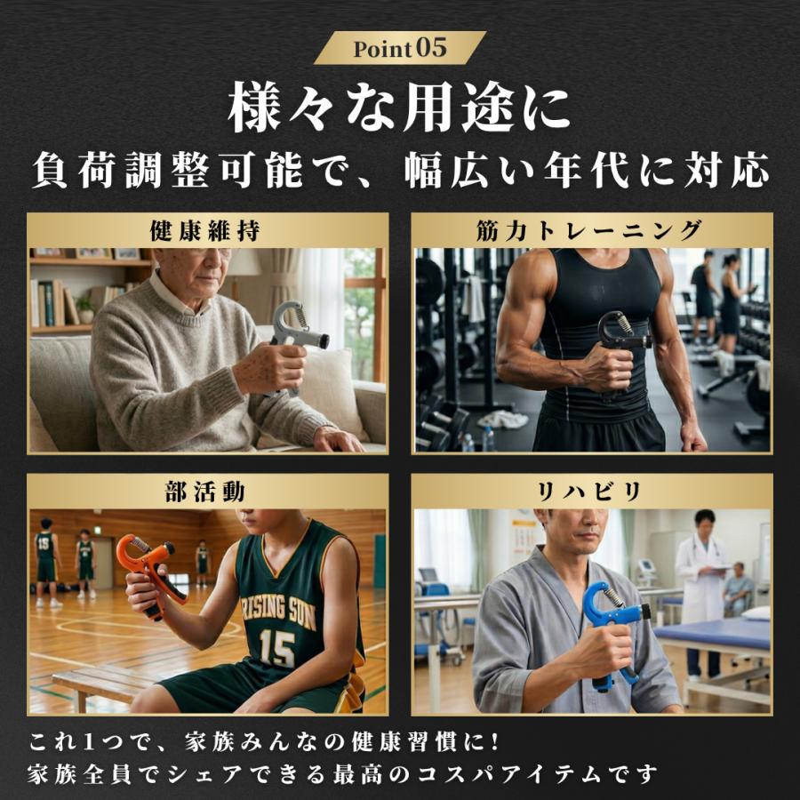 爆買 【2個セット】ハンドグリップ 2個 5kg 50kg 60kg 可変 握力