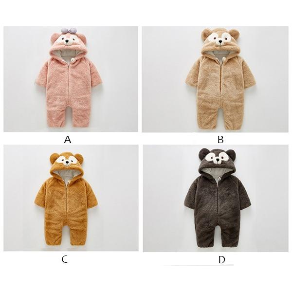 ダッフィー 着ぐるみ 赤ちゃん ベビー服 ロンパース オールインワン カバーオール熊 出産祝い 防寒着 フード キッズ 新生児服 子供用 お出掛け 厚手 0042 ショップモモ 通販 Yahoo ショッピング
